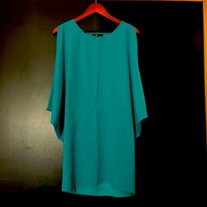 Vibrant Modern Shift Drape Sleeve Dress
